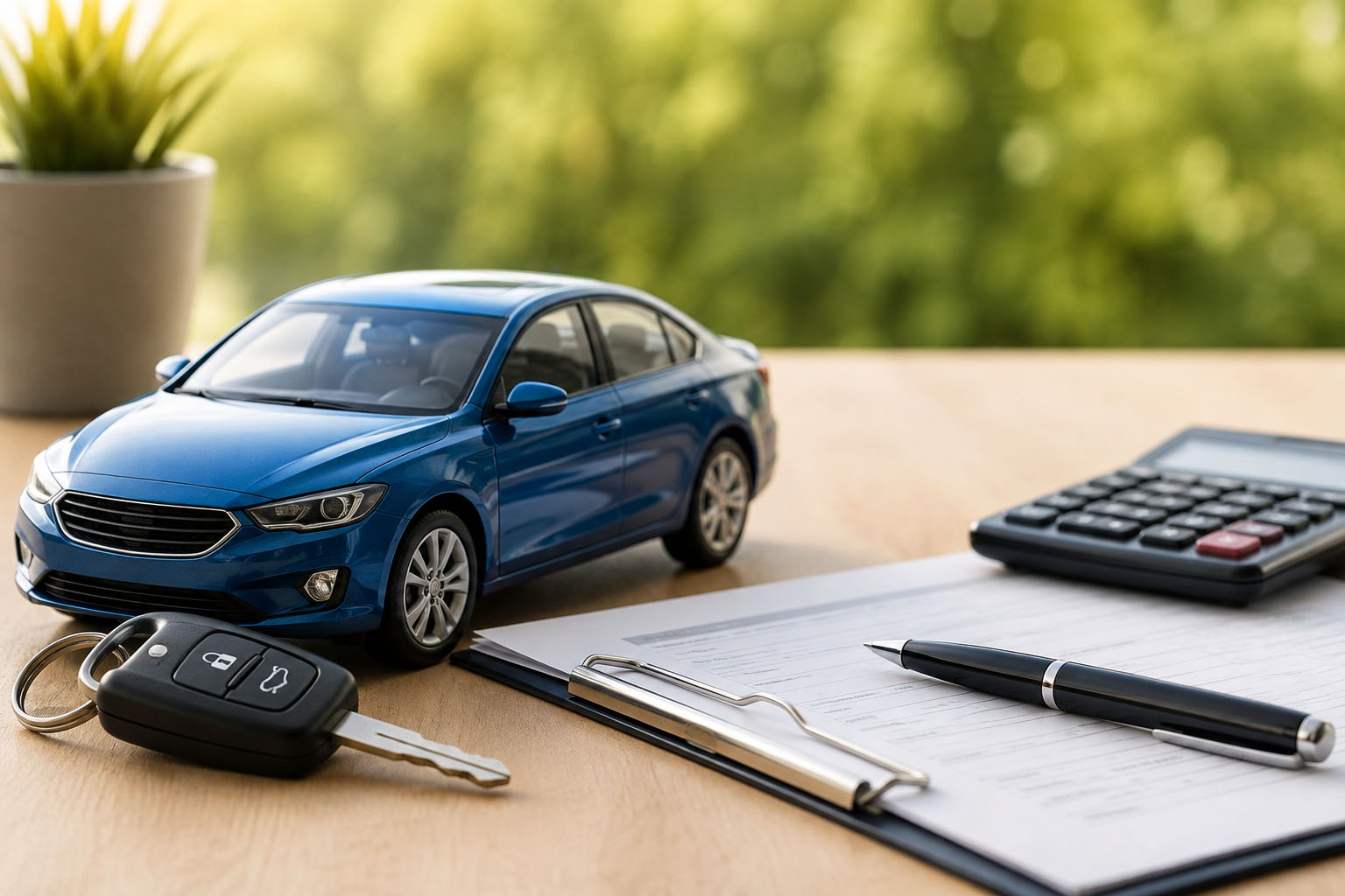 Driver reviewing auto refinance lenders offers to refinance a car loan