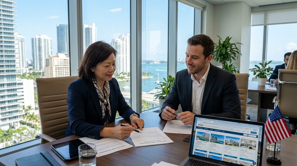 Foreign national mortgage guide - international buyer reviewing US property financing options from abroad