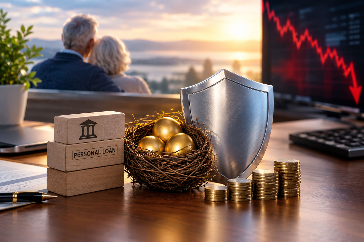 Personal loan for debt consolidation protecting a retirement portfolio from forced liquidation